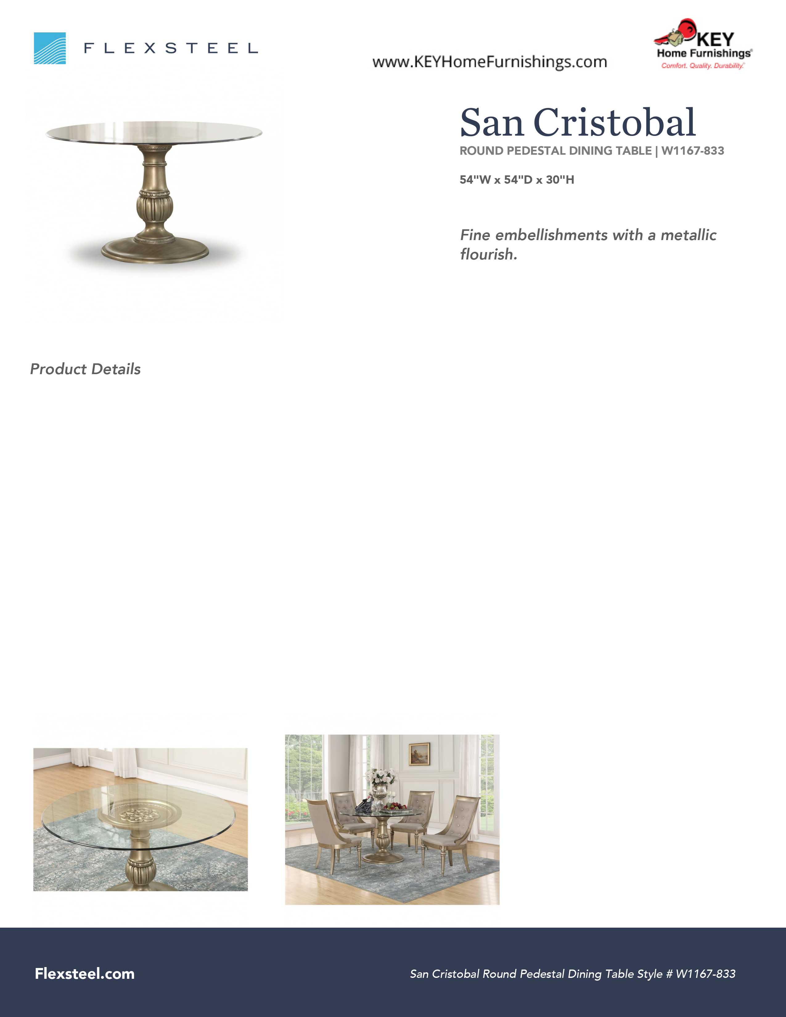 Flexsteel Furniture W1167-833 details and dimensions